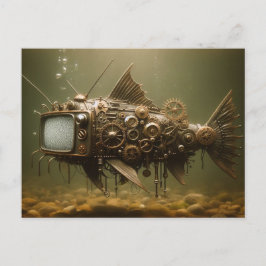 Steampunk TV Catfish Postkarte