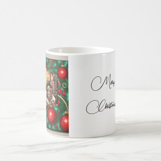 Steampunk Two Hearts Weihnachtskarte Kaffeetasse (Mittel)