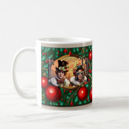 Steampunk Two Hearts Weihnachtskarte Kaffeetasse