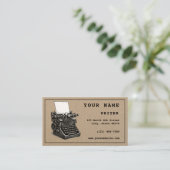 Steampunk Typewriter Writer Template Visitenkarte (Stehend Vorderseite)