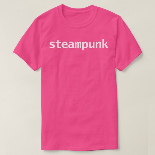 Steampunk Typografie Weißer Text T-Shirt (Design vorne)
