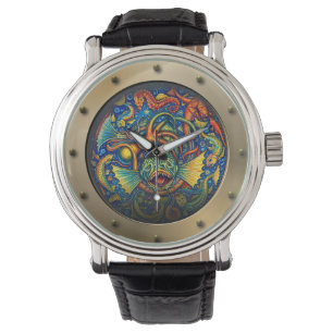 Steampunk-U-Boot-Bullauge Unterwasserlebewesen Armbanduhr