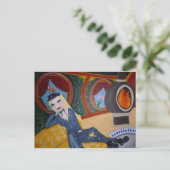 Steampunk U-Boot Captain nah - Postcard Postkarte (Stehend Vorderseite)