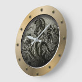 Steampunk U-Boot Porthole Kraken Riesenoctopus Große Wanduhr (Winkel)