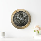 Steampunk U-Boot Porthole Kraken Riesenoctopus Große Wanduhr (Zuhause)