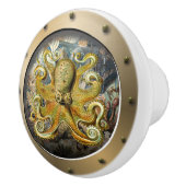 Steampunk U-Boot Porthole Octopus Keramikknauf (Rechts)