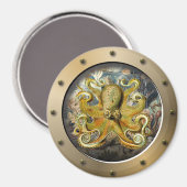 Steampunk U-Boot Porthole Octopus Magnet (Vorderseite/Rückseite)