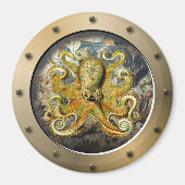 Steampunk U-Boot Porthole Octopus Magnet (Vorne)