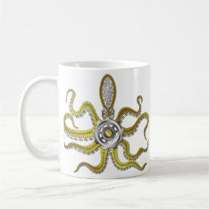 Steampunk übersetzt Krake Kraken Kaffeetasse