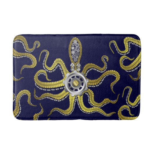 Steampunk übersetzt Kraken-Metall Kraken Badematte (Vorderseite)