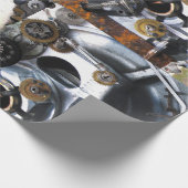 steampunk übersetzt MetallVintagen Uhr-Fantasie Geschenkpapier (Ecke)