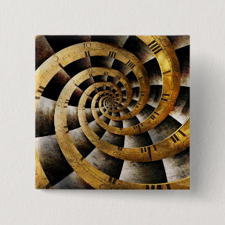 Steampunk - Uhr - der Fluss der Zeit Button