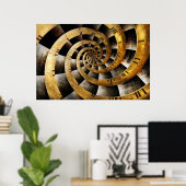 Steampunk - Uhr - Der Fluss der Zeit Poster (Heimbüro)