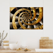 Steampunk - Uhr - Der Fluss der Zeit Poster (Küche)