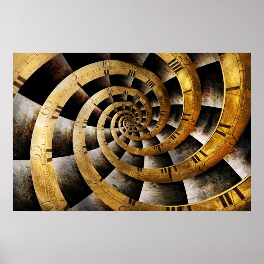 Steampunk - Uhr - Der Fluss der Zeit Poster (Vorne)