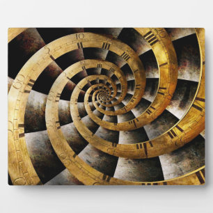 Steampunk - Uhr - Der Zeitfluss Fotoplatte
