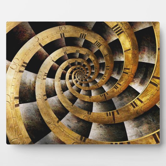 Steampunk - Uhr - Der Zeitfluss Fotoplatte (Vorderseite)