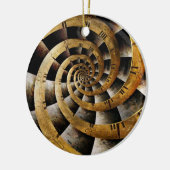 Steampunk - Uhr - Der Zeitfluss Keramik Ornament (Links)