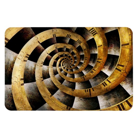 Steampunk - Uhr - Der Zeitfluss Magnet (Horizontal)