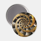 Steampunk - Uhr - Der Zeitfluss Magnet (Vorderseite/Rückseite)
