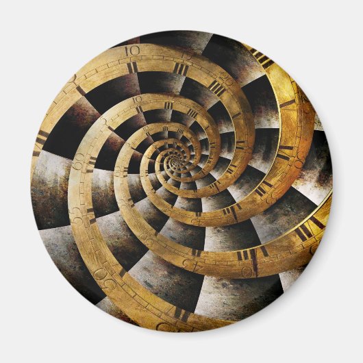 Steampunk - Uhr - Der Zeitfluss Magnet (Vorne)