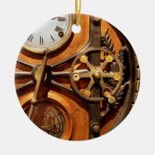 Steampunk - Uhr - Der Zifferblatt-Schreiber Keramik Ornament