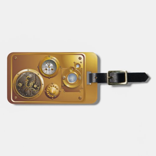 Steampunk-Uhr Gepäckanhänger (Vorderseite horizontal)