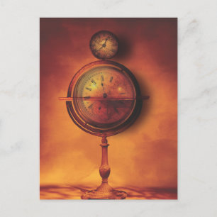 Steampunk-Uhr-Globus "All die Zeit der Welt" Postkarte