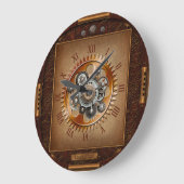 Steampunk-Uhr~Grosses antikes Zahnrad~römische Zah Große Wanduhr (Winkel)