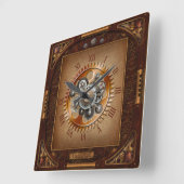 Steampunk-Uhr~Grosses antikes Zahnrad~römische Zah Quadratische Wanduhr (Winkel)