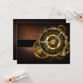 Steampunk-Uhr mit antiken Zahnrädern Karte (Vorderseite/Rückseite Beispiel)