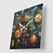 Steampunk-Uhr Quadratische Wanduhr (Winkel)