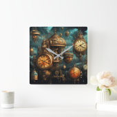Steampunk-Uhr Quadratische Wanduhr (Zuhause)