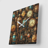 Steampunk-Uhr Quadratische Wanduhr (Winkel)