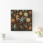 Steampunk-Uhr Quadratische Wanduhr (Zuhause)