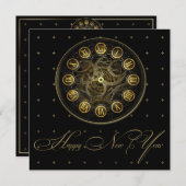Steampunk Uhr-Silvester-Party Einladung (Vorne/Hinten)