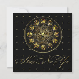 Steampunk Uhr-Silvester-Party Einladung