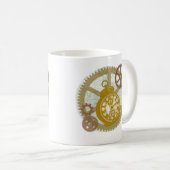 Steampunk Uhr und Gänge Kaffeetasse (VorderseiteRechts)
