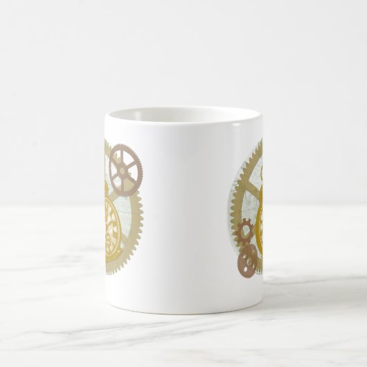 Steampunk Uhr und Gänge Kaffeetasse (Mittel)