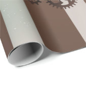 Steampunk-Uhr und türkisfarbene Rose auf Streifen Geschenkpapier (Rolleneckpunkt)