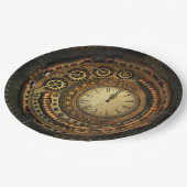 Steampunk Uhr-WegwerfpapierTeller Pappteller (Schrägansicht)