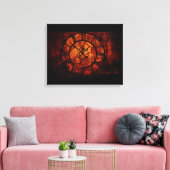 Steampunk-Uhr Wrapped Canvas Leinwanddruck (Insitu (Wohnzimmer))