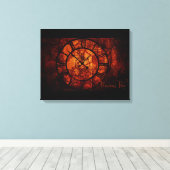 Steampunk-Uhr Wrapped Canvas Leinwanddruck (Insitu (Holzboden))