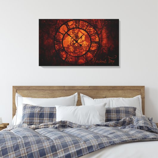 Steampunk-Uhr Wrapped Canvas Leinwanddruck (Insitu (Schlafzimmer))
