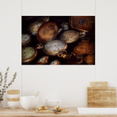 Steampunk - Uhr - Zeit getragen Poster (Küche)