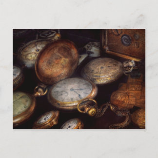 Steampunk - Uhr - Zeit getragen Postkarte