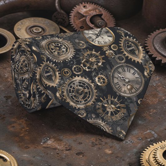 Steampunk-Uhren benutzerdefinierte Krawatte