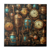 Steampunk-Uhren-Keramik Fliese (Vorderseite)