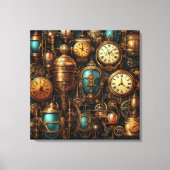 Steampunk Uhren Leinwand Art (Vorderseite)
