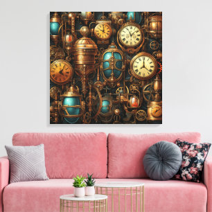 Steampunk Uhren Leinwand Art